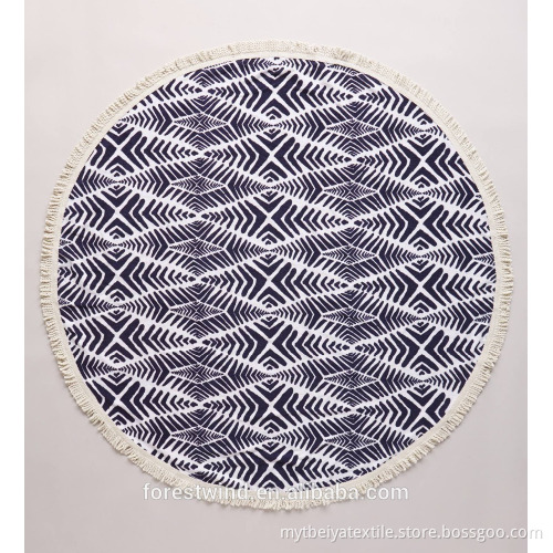 High Quality Cotton Tassel Mandala Beach Round Towel